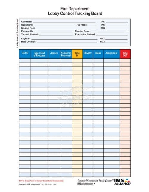 Lobby Control Tracking Board Front
